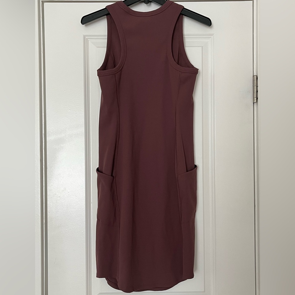 Zella Live In Rib Pocket Dress. Size small. Racerback. Color: plum - Picture 7 of 7